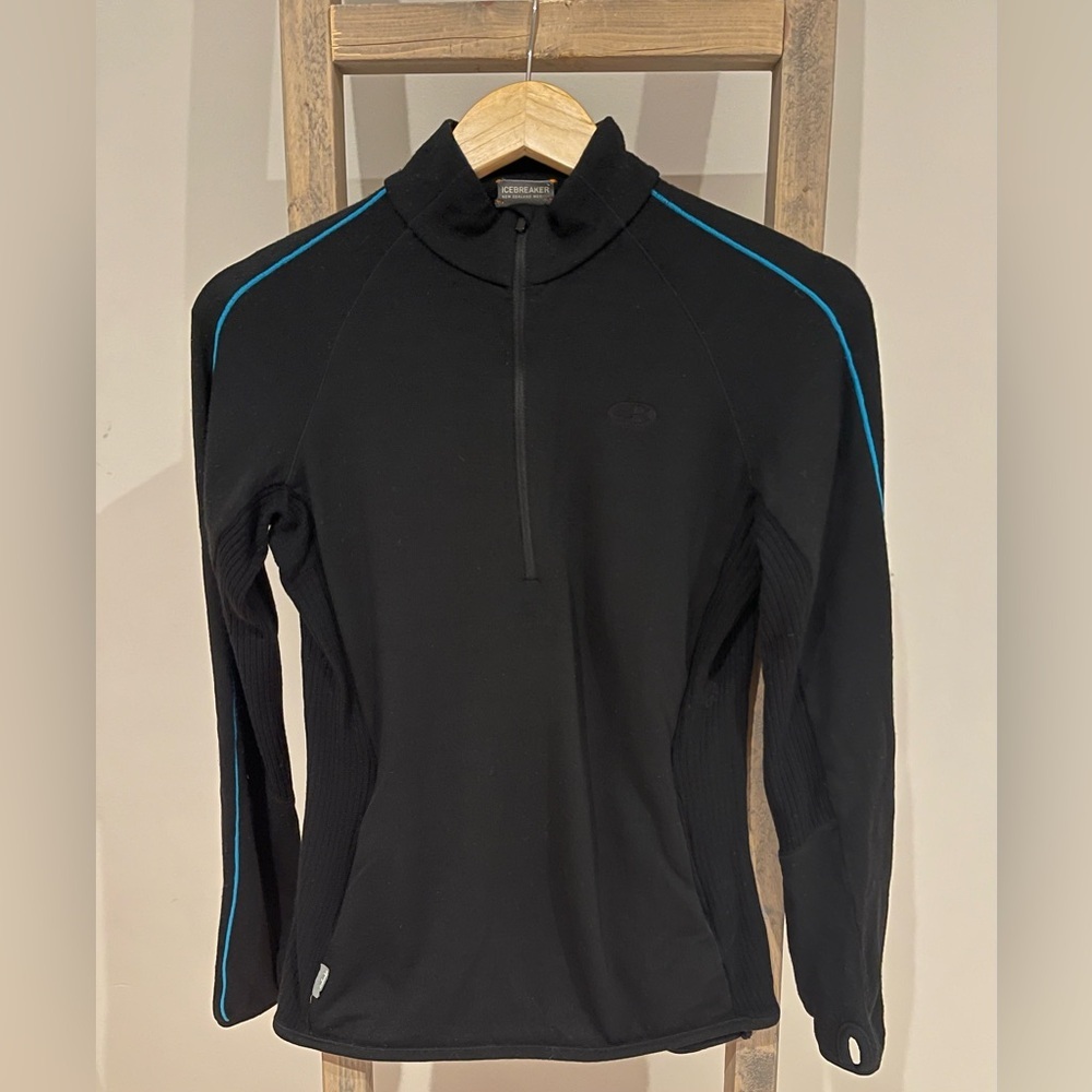 Not for sale Icebreaker merino wool black quarter-zip base layer sweater woman’
